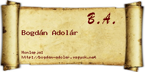 Bogdán Adolár névjegykártya